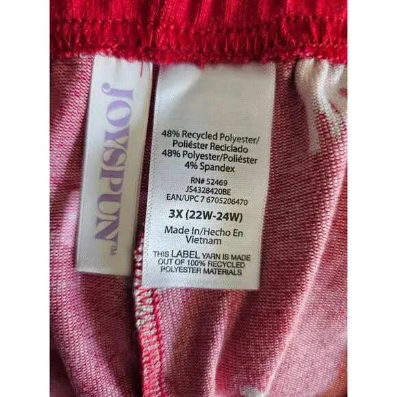 New Women's Joyspun Christmas Pajama Pants Dogs Cats Elastic Waist SZ 3X 22W-24W - Picture 2 of 11